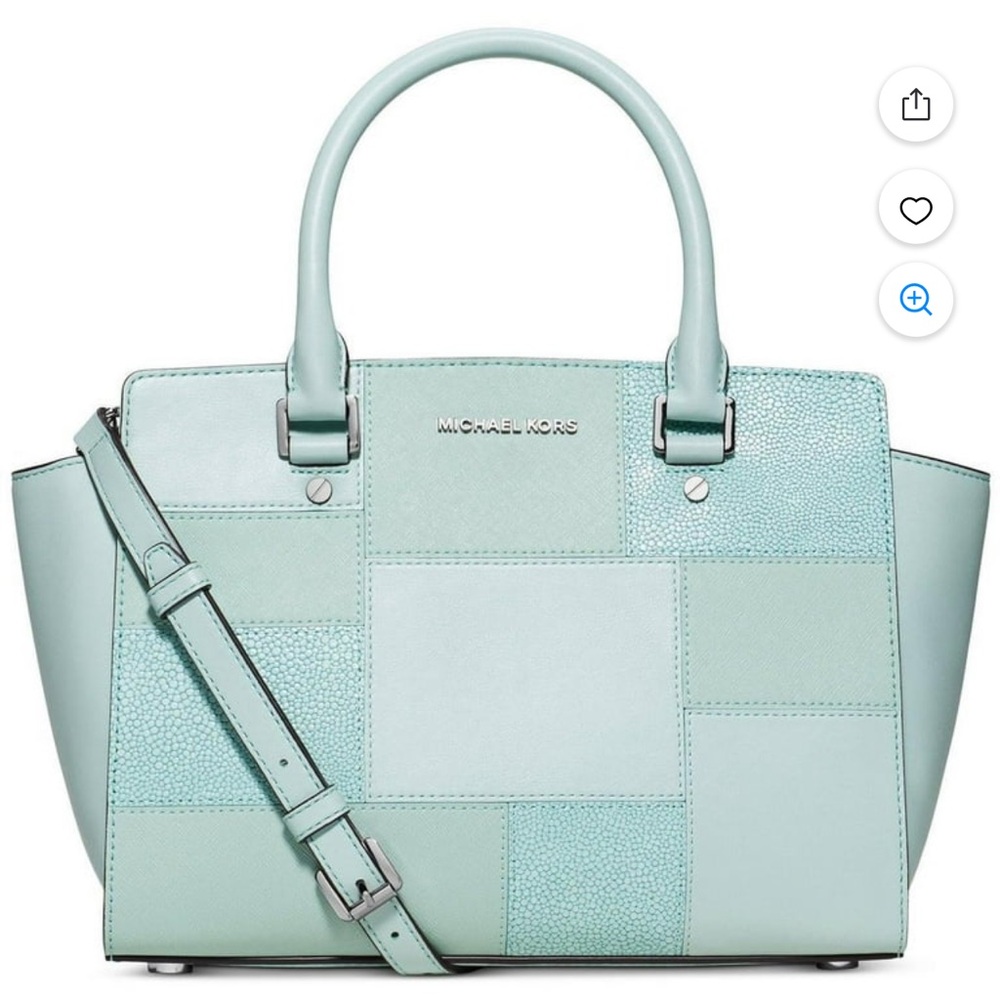 Selma Medium Top Zip Satchel - Embossed Celadon Pebbled Leather